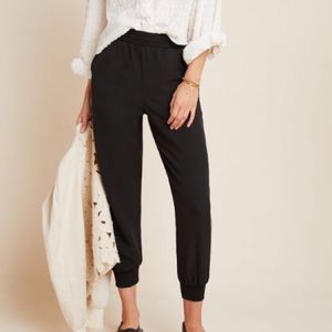 bishop + young Anthropologie Black Elastic Waist Jogger Pants